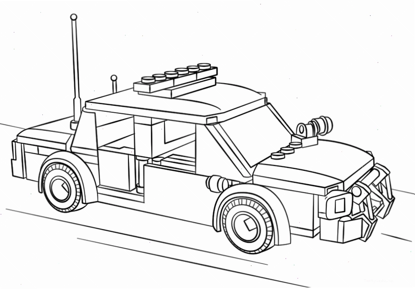 Tranh tô màu xe cảnh sát đang làm nhiệm vụ - 10