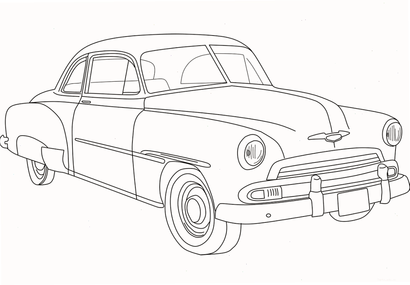Tranh tô màu xe Chevrolet Deluxe đời 1951
