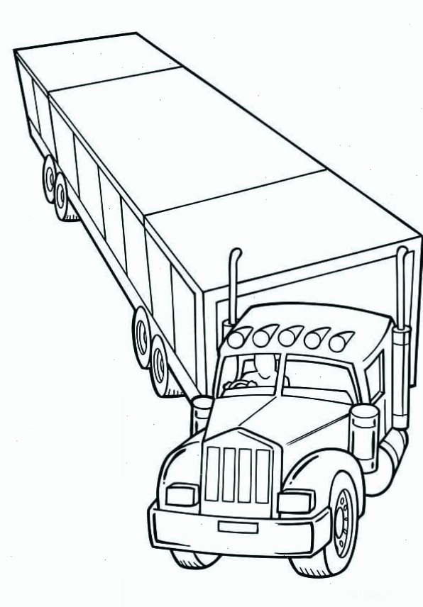 Tranh tô màu xe container đẹp nhất