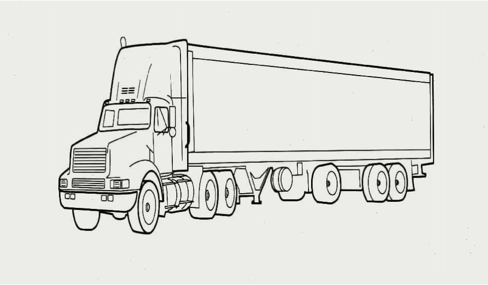 Tranh tô màu xe container đơn giản nhưng đẹp