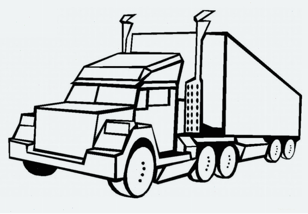 Tranh tô màu xe container đơn giản phù hợp cho bé nhỏ