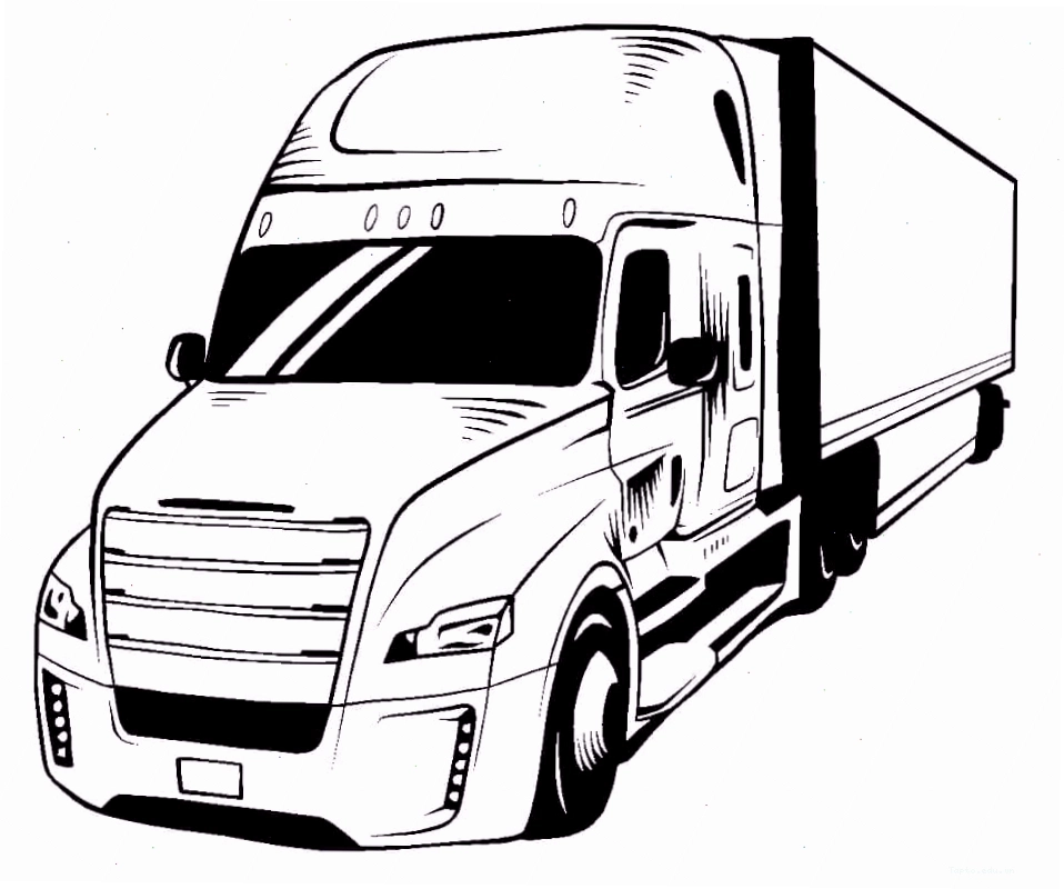 Tranh tô màu xe container siêu đẹp với thiết kế ấn tượng
