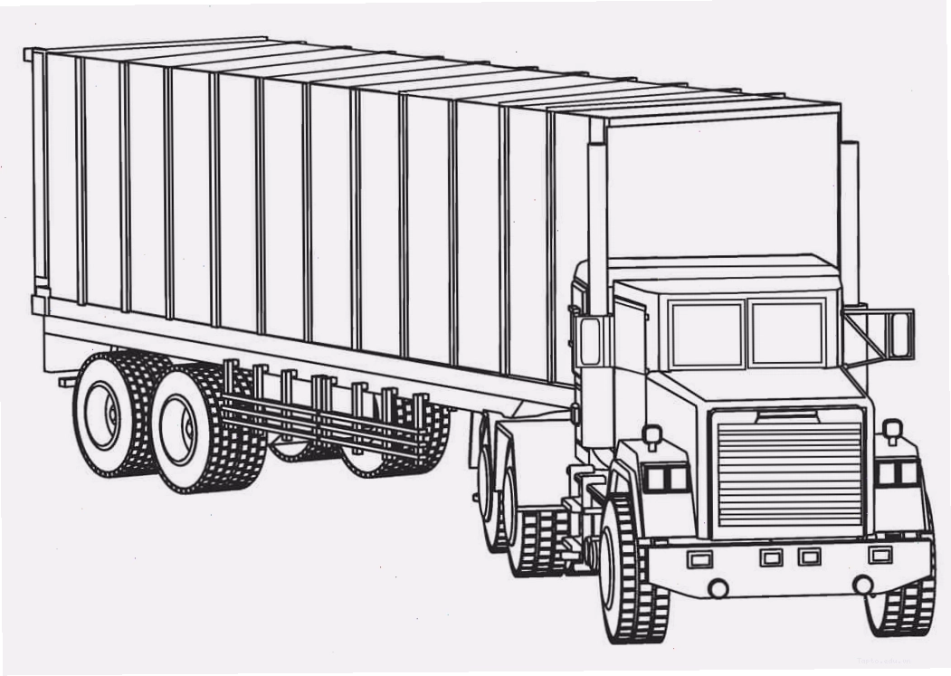 Tranh tô màu xe đầu kéo mạnh mẽ