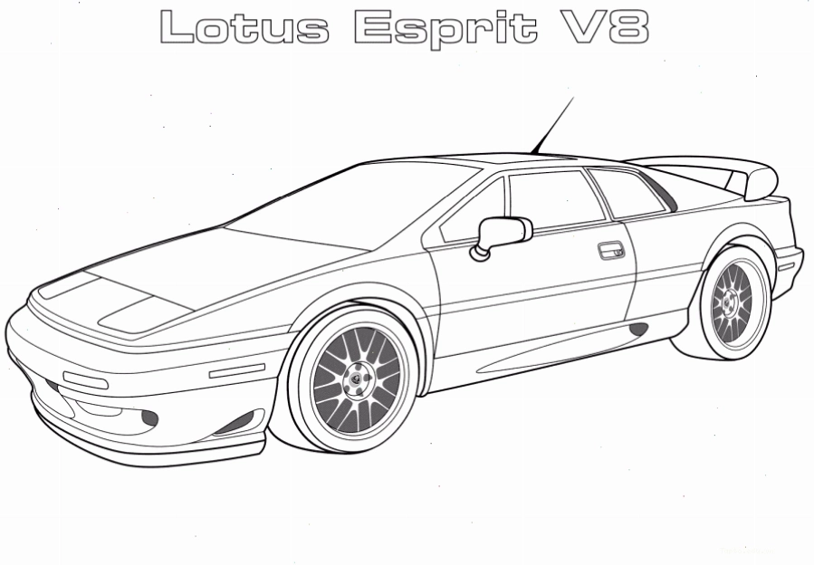 Tranh tô màu xe Lotus Esprit V8