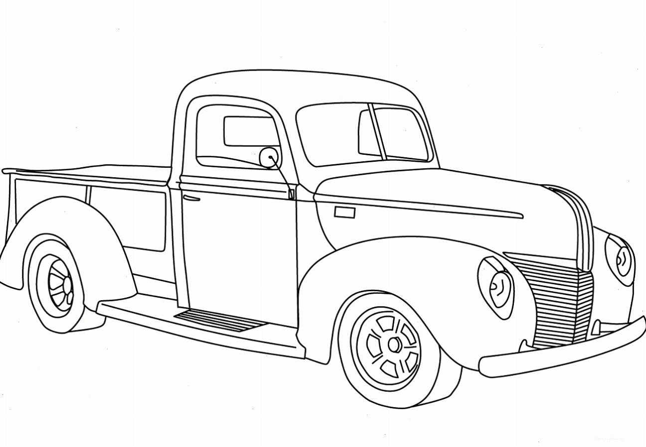 Tranh tô màu xe pickup Ford cổ điển 1940