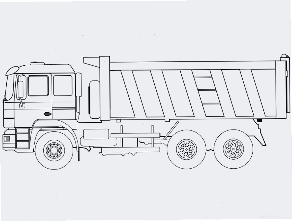Tranh tô màu xe tải ben đơn giản
