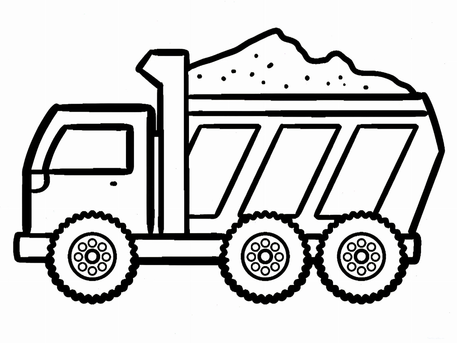 Tranh tô màu xe tải đơn giản, phù hợp với trẻ nhỏ