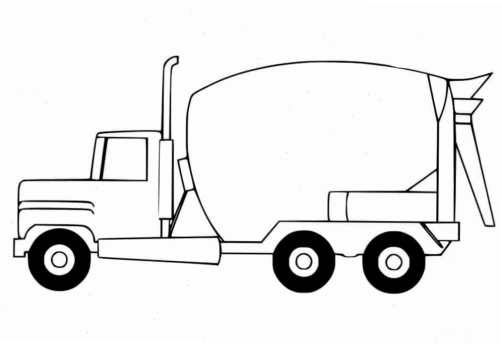Tranh tô màu xe trộn bê tông cho bé tập trung