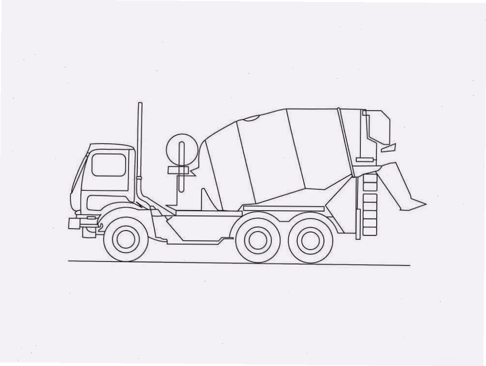 Tranh tô màu xe trộn bê tông đơn giản, phù hợp cho bé nhỏ