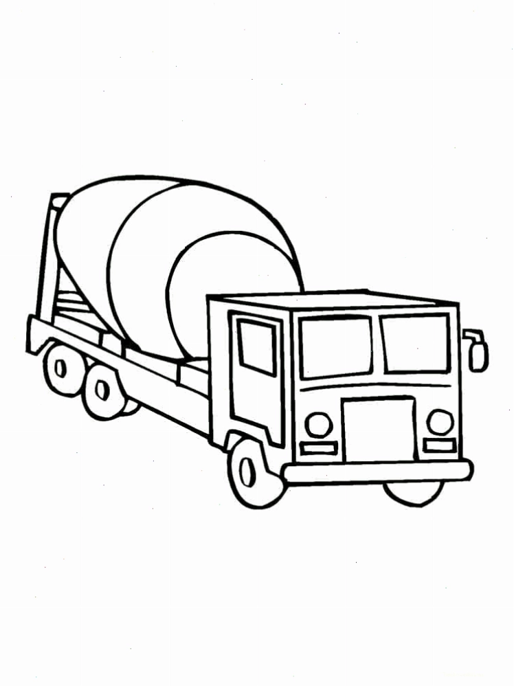 Tranh tô màu xe trộn bê tông ngộ nghĩnh