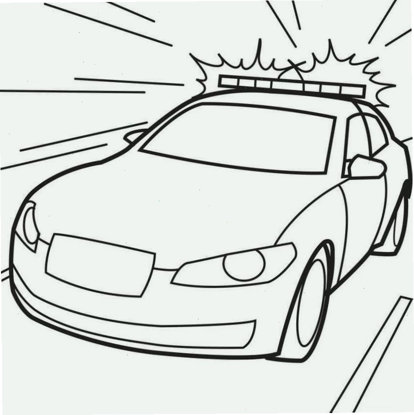 Xe cảnh sát được tô màu với nhiều chi tiết nhỏ