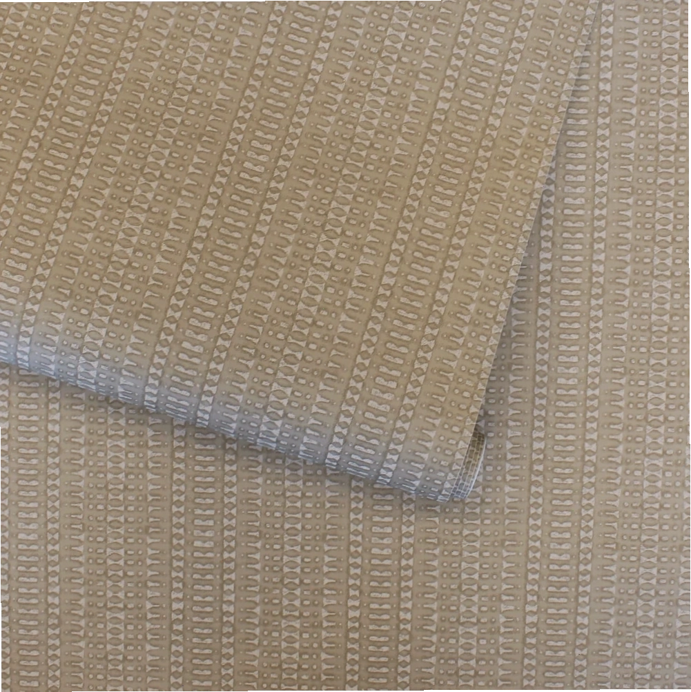 Batik stripe wallpaper in macadamia color