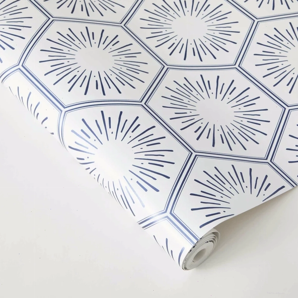 Metallic sapphire geometric pattern