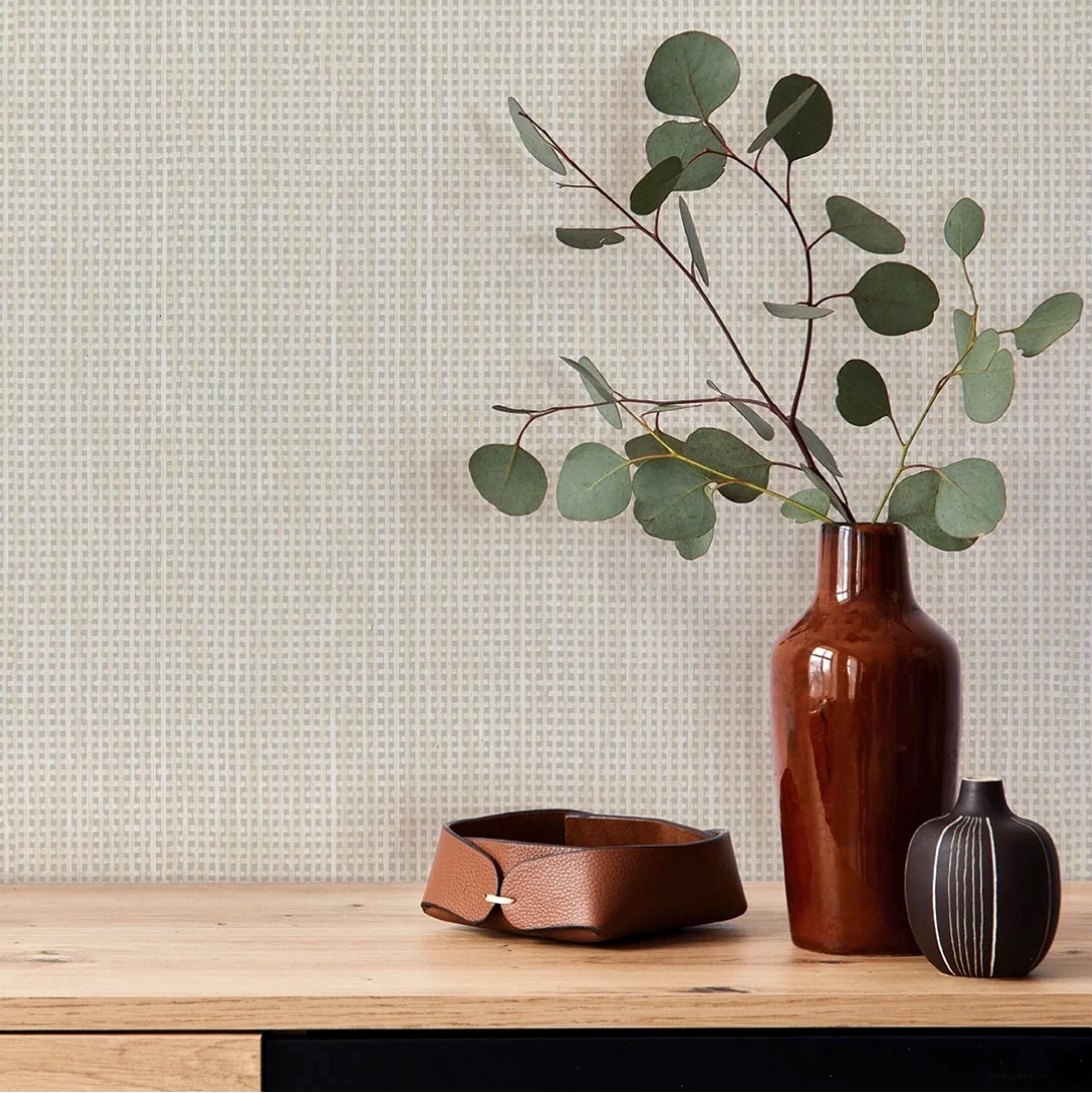 Natural rattan textured wallpaper design