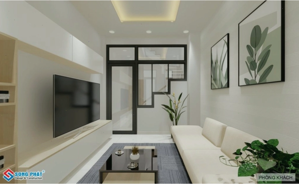 Phòng khách ngang 3m x 4m bài trí theo phong cách hiện đại