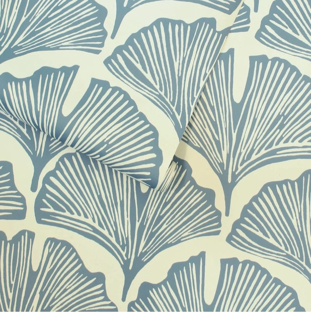 Waverly blue palm removable wallpaper roll
