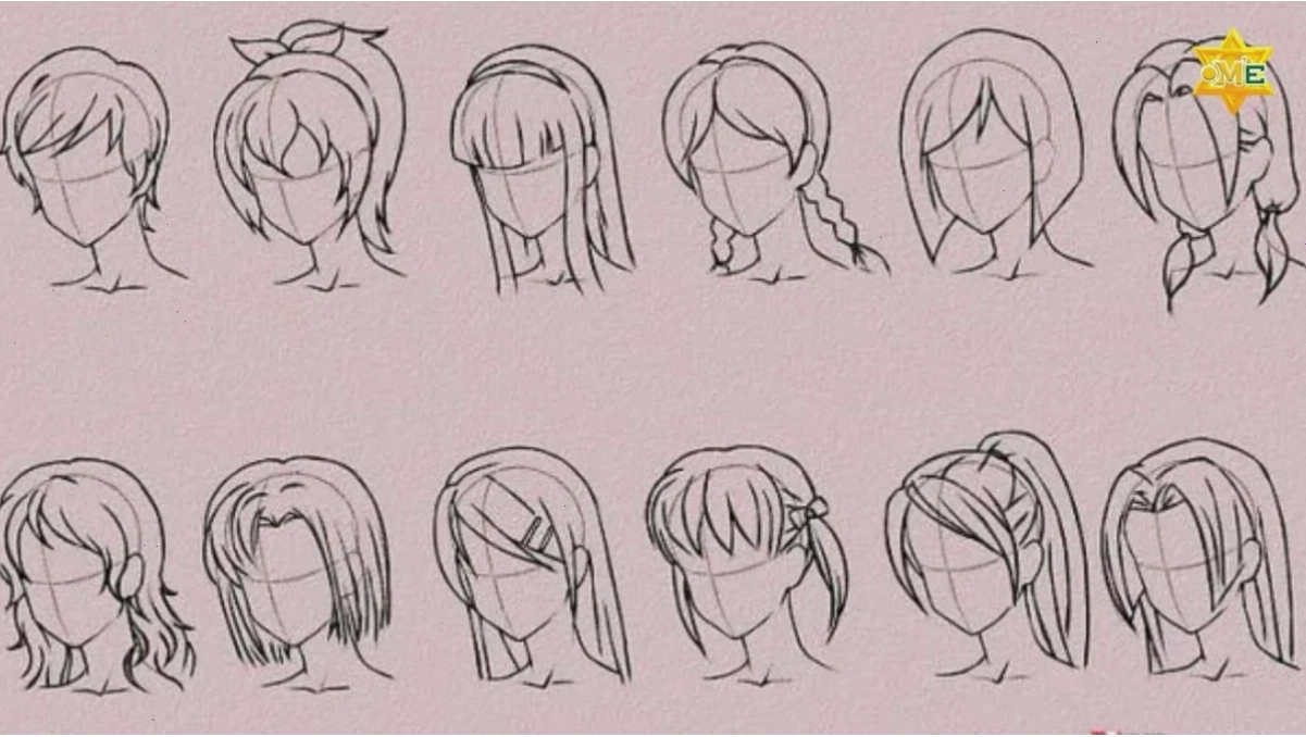 hướng dẫn vẽ tóc anime chi tiết từng bước