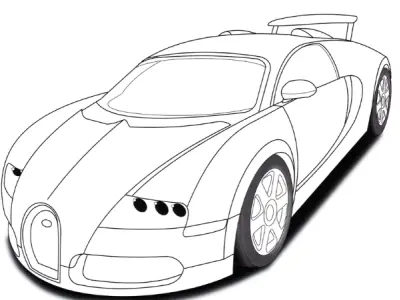 Khám phá ảnh tranh tô màu Bugatti siêu xe ấn tượng