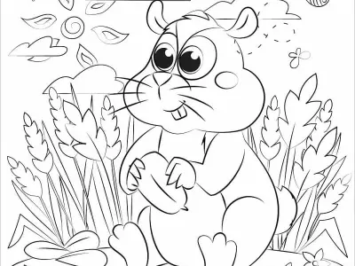 Tranh tô màu con chuột hamster dễ thương cho bé sáng tạo