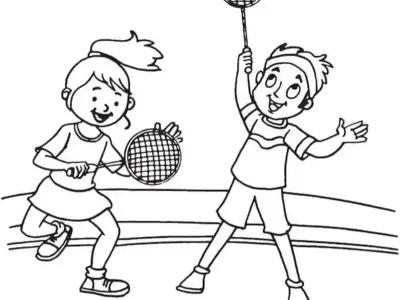 Tranh tô màu vợt cầu lông hấp dẫn cho trẻ em và người lớn