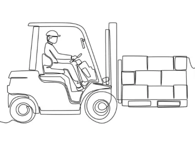 Bộ sưu tập ảnh tranh tô màu xe nâng đẹp cho bé tập tô