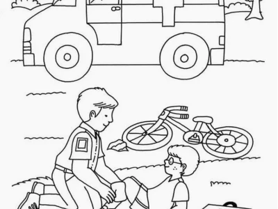 Khám phá thế giới sắc màu với tranh tô màu xe cứu thương cho bé