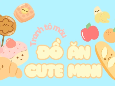 Khám phá tranh tô màu sticker đồ ăn cute mini và thế giới sáng tạo