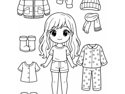 Tranh Tô Màu Búp Bê Giấy Cắt và Lắp Ghép: Sáng Tạo Thời Trang DIY Cho Bé