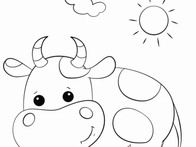 Tranh Tô Màu Con Bò Sữa Dễ Thương Cho Bé Khám Phá Thế Giới Nông Trại
