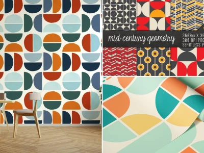 Timeless Elegance of Mid Century Modern Geometric Wallpaper Patterns